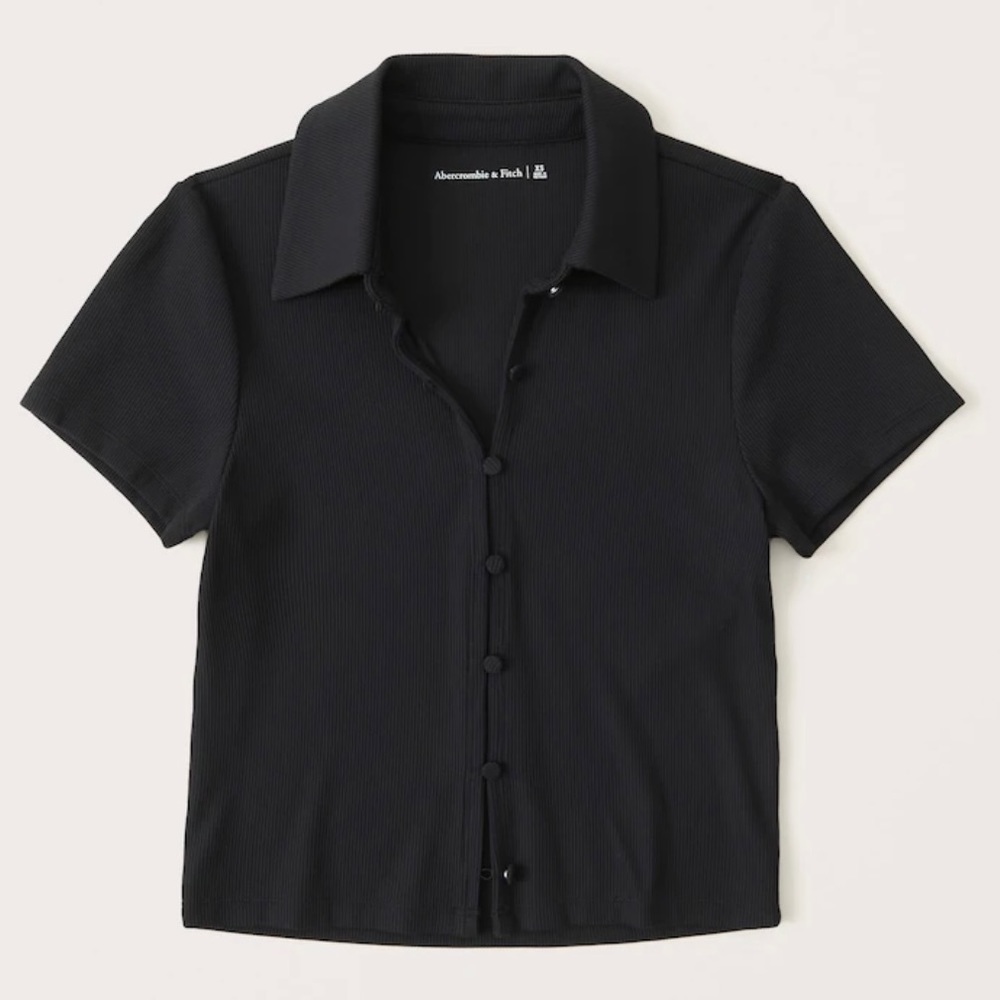 ABERCROMBIE seamless rib fabric polo SIZE S - Picture 2 of 4